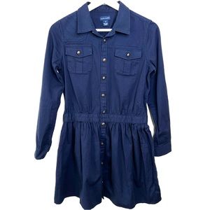 Ralph Lauren Navy Button Front Shirt Dress Dize 16
